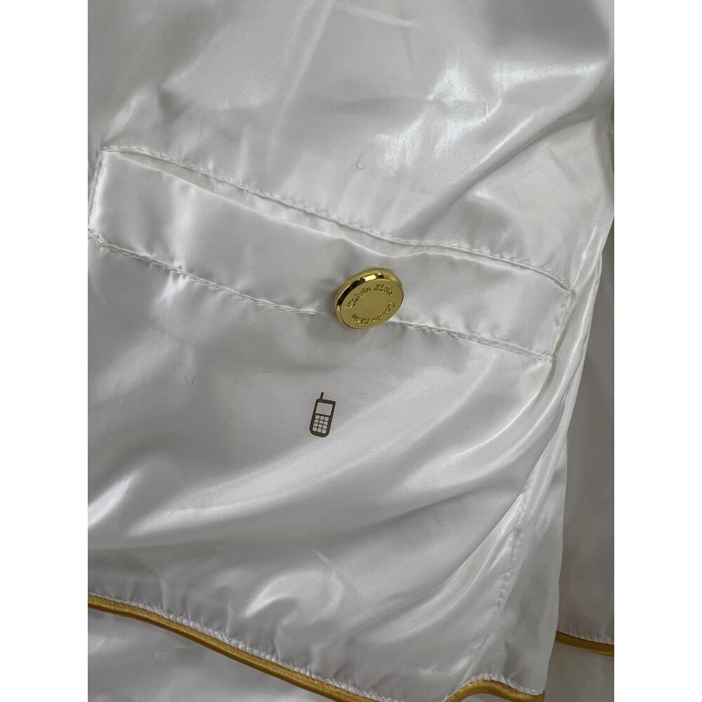 Calvin Klein White Puffer Jacket Down Fill Hidden Hood Women's Size M ~~minty~~ - Picture 7 of 16